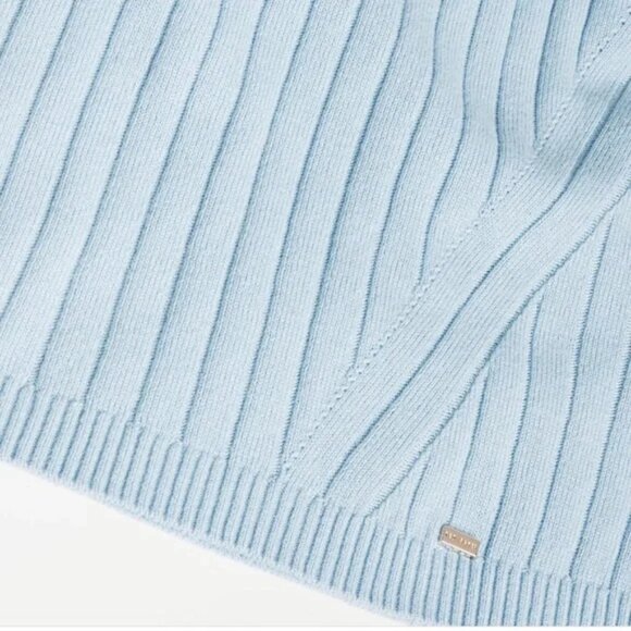 TED BAKER Bubless Extreme Puff Sleeve Knit Cocktail Blue Sweater Jumper Top - Picture 5 of 16